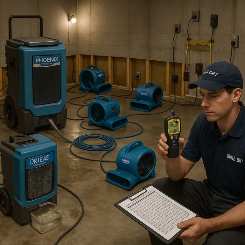 Structural Drying and Dehumidification process in Islip, NY